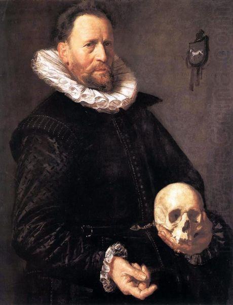 Frans Hals Portrait of a Man Holding a Skull